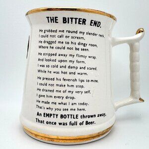 Prince William Ware Vtg The Bitter End Mug Tankard 22 Carat Gold Trim Made In En